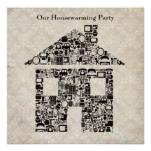 Invitación del fiesta del estreno de una casa - pa