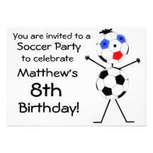 Invitación del fiesta del fútbol del cumpleaños