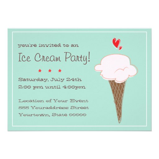 Invitación del fiesta del helado