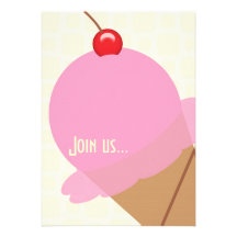 Invitación del fiesta del helado del chicle del cu