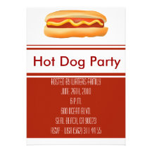 Invitación del fiesta del perrito caliente