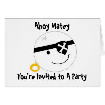 Invitación del fiesta del pirata felicitaciones