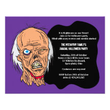 Invitación del fiesta del traje del zombi de Hallo