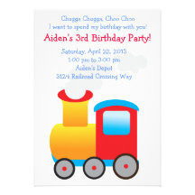 Invitación del fiesta del tren de los niños