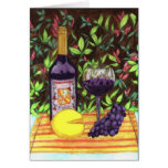 Invitación del fiesta del vino y del queso tarjeton