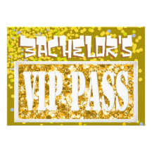 Invitación del fiesta del vip del oro del soltero