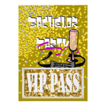 Invitación del fiesta del vip del oro del soltero