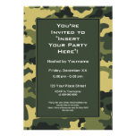 Invitación del fiesta: Los militares verdes camufl