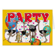 Invitación del fiesta - Ostrages y león Felicitacion