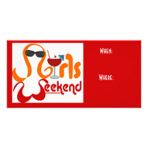 Invitación del fin de semana de los chicas tarjeta personal