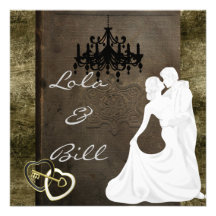 Invitación del GUIÓN del boda del vintage