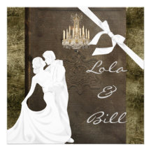 Invitación del GUIÓN del boda del vintage