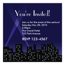 Invitación del horizonte de la ciudad