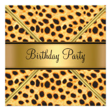 Invitación del leopardo de la fiesta del cumpleaño