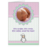 Invitación del nacimiento de Cutietoots - rosa/ver Felicitacion