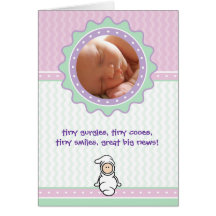 Invitación del nacimiento de Cutietoots - rosa/ver Felicitacion