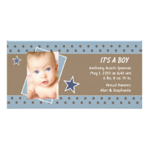 Invitación del nacimiento de la foto de la estrell tarjetas fotograficas personalizadas