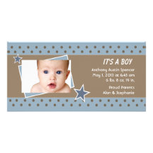 Invitación del nacimiento de la foto de la estrell tarjeta personal