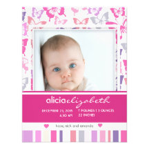 Invitación del nacimiento de la foto de la niña de