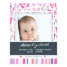 Invitación del nacimiento de la foto de la niña de
