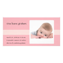 Invitación del nacimiento de la foto de la puntada tarjetas fotograficas 