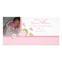 Invitación del nacimiento de la foto del chirrido  tarjeta fotográfica personalizada
