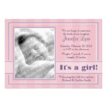 Invitación del nacimiento de la foto (rosa)