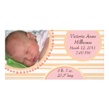 Invitación del nacimiento de la foto tarjetas personales