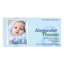 Invitación del nacimiento del bebé - A Tarjeta Fotográfica Personalizada