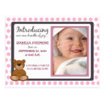 Invitación del nacimiento del bebé de Polkadot del Tarjetas Postales