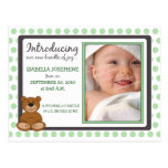 Invitación del nacimiento del bebé de Polkadot del Tarjeta Postal
