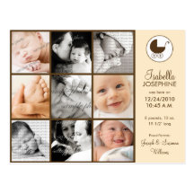 Invitación del nacimiento del bebé del melocotón d tarjetas postales