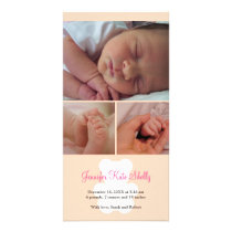 Invitación del nacimiento del bebé del montaje del tarjetas fotograficas
