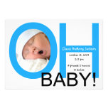 Invitación del nacimiento del bebé del OH (azul)