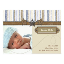 Invitación del nacimiento del col de Jesse Tarjeta Postal
