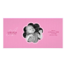 Invitación del nacimiento - flor 2 tarjeta con foto personalizada