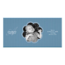 Invitación del nacimiento - flor 4 tarjetas fotograficas 