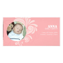 Invitación del nacimiento - giros 2 tarjetas fotograficas 