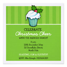 Invitación del navidad del verde de la magdalena d