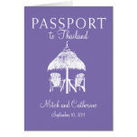 Invitación del pasaporte del boda a Tailandia Tarjeton