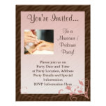 Invitación del Pedicure de la manicura del rosa y 