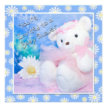 Invitación del peluche de la fiesta de bienvenida 