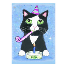 Invitación del personalizado del gato de la torta 