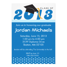 Invitación del punto del azul de la graduación 201
