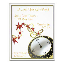 Invitación del reloj de Noche Vieja