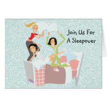 Invitación del Sleepover de la lucha de almohada Felicitacion