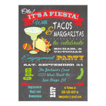 Invitación del Tacos y del fiesta de compromiso de