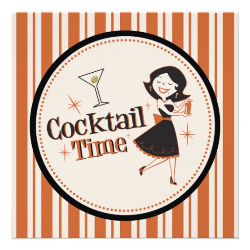 Invitación del tiempo del cóctel - rayas