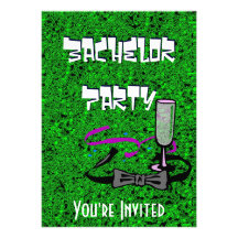 Invitación del verde del fiesta de macho del solte