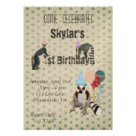 Invitación del vintage del cumpleaños de los Lemur